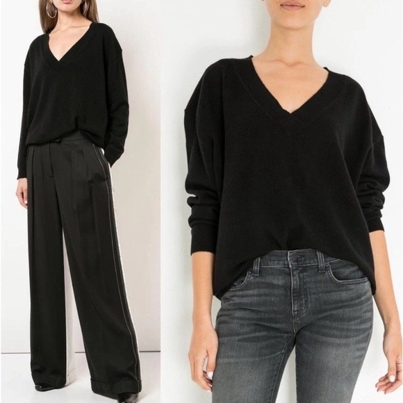 Nili Lotan Sweaters - Nili Lotan Merle Black Cashmere V Neck Sweater XS